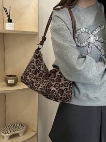 女士时尚休闲通勤手提包，大容量便携单肩包，适合约会、外出、旅行和购物 - 咖啡棕 - 查看 3