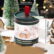 1pc Christmas Apple Box Packaging Clear Cartoon Gift Box, Christmas Eve Apple Candy Box - Multicolor - View 2