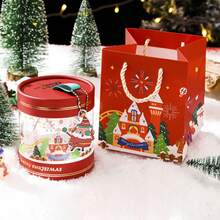 1pc Christmas Apple Box Packaging Clear Cartoon Gift Box, Christmas Eve Apple Candy Box - Multicolor - View 1