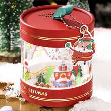 1pc Christmas Apple Box Packaging Clear Cartoon Gift Box, Christmas Eve Apple Candy Box - Multicolor - View 4