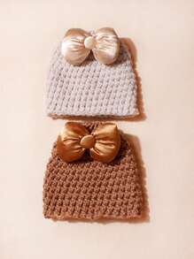 2 Chiếc Mũ Nơ Cài Nút Đan Cho Trẻ Sơ Sinh, Co Giãn Unisex Thích Hợp Sử Dụng Hàng Ngày, Lễ Hội, Tiệc Tùng, Quà Tặng - 0-2Y - Xem 13