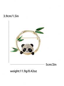 Broche de panda con rhinestones lindo para mujeres, accesorio de joyería para fiesta, banquete y regalo - panda - Ver 10