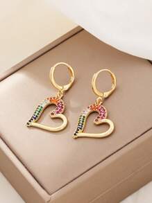 1-3 Stücke 316L Edelstahl Mikro eingelegt farbiger Zirkonia Cut Out-Herz Anhänger Halsketten-Set für Frauen, geeignet für Feste, Geschenke, Versammlungen, Partys und täglichen Gebrauch (ohne Geschenkbox)