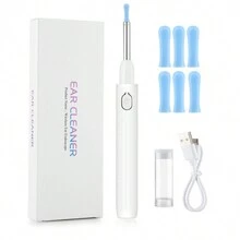1PC Dụng cụ lấy ráy tai thông minh, 6 đầu silicon thay thế, dụng cụ làm sạch tai, màu trắng - trắng - Xem 6