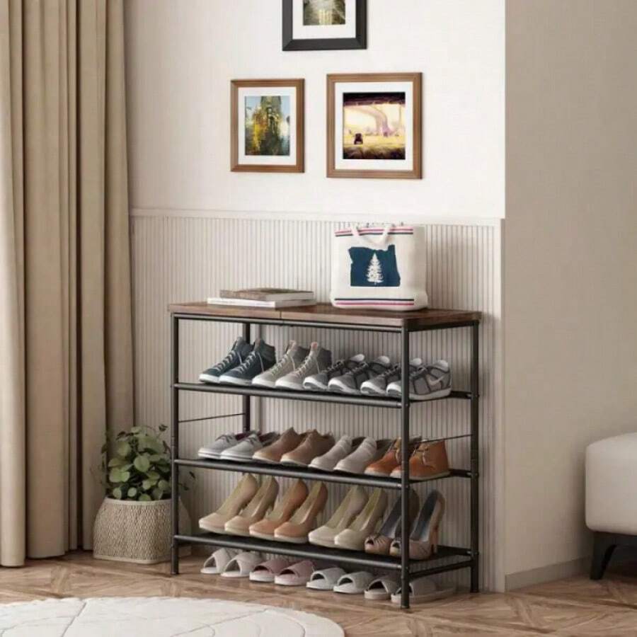 Shoe Rack Organizer 4 Tier 5 Tier 6 Tier Metal Organizer Shelf With