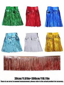 1 件派对背景悬挂雨帘装饰，流苏花环横幅，适用于婚礼、生日和其他庆祝活动 - 彩色 - 查看 2