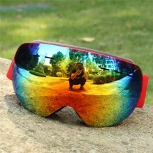 Marken Ski Brillen für Herren und Damen, Snowboard Brillen für Skifahren, Schnee Brillen mit doppelter Schicht, Antibeschlag Ski Maske Augenschutz