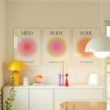 3Pcs/Set Unframed Vintage Motivational Quote Positive Aura Spiritual Grainy Gradient Wall Art, Aesthetic Room Decor, Waterproof Canvas Wall Art, Artwork Wall Painting For Gift, Bedroom, Living Room, Office, Bathroom, Home And Dormitory Decoration