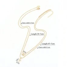 2Pcs/Set New Simple Classic Pave Zirconia Initial Cross Pendent Gold Color Stainless Steel Box Chain Layered Necklaces For Women