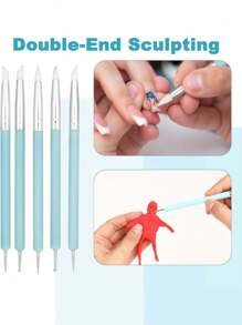 5/10pcs DIY Soft Pottery Clay Sculpting Tools Set - Versatile Cake Oils Engraving Rubber Craft Pen Brush Polymer Modeling Shaper Kit For Creative Arts And Crafts Projects