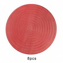4 件/6 件/8 件柳叶形圆形防滑 PVC 铝箔隔热垫，可清洗，适用于餐厅、派对、家庭餐桌 - 柳葉餐墊 - 查看 25