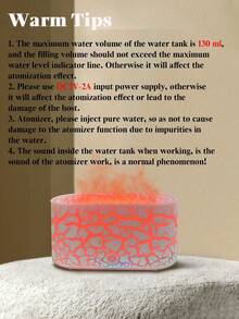 Máy khuếch tán hương liệu Crackle Flame, Máy khuếch tán hương thơm ánh sáng xung quanh nhiều màu 130 ML, Máy khuếch tán tạo độ ẩm để bàn tại nhà USB di động - Nhiều màu - Xem 10