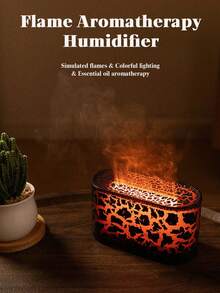 Máy khuếch tán hương liệu Crackle Flame, Máy khuếch tán hương thơm ánh sáng xung quanh nhiều màu 130 ML, Máy khuếch tán tạo độ ẩm để bàn tại nhà USB di động - Nhiều màu - Xem 3