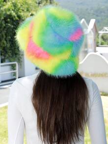 Women's Fluffy Hat For Winter With Stretch Cossack Russian Style White Warm Cap - Khaki - View 1