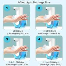 Essencial para o Halloween e Natal - Novo Dispensador Automático de Sabonete Líquido, Sabonete Líquido Cross-Border, Dispensador Elétrico de Espuma para Mãos com Montagem na Parede para a Série P10. Design Elegante com Frasco de 430ml, Duração Ajustável da Dispensação de Espuma/Líquido de 0,3/0,8/1,5/2,0s, Sensor de Atraso de 0,25s. Decoração para Banheiro e Decoração de Outono. Voltar ao - Branco (cor branca) - Ver 7