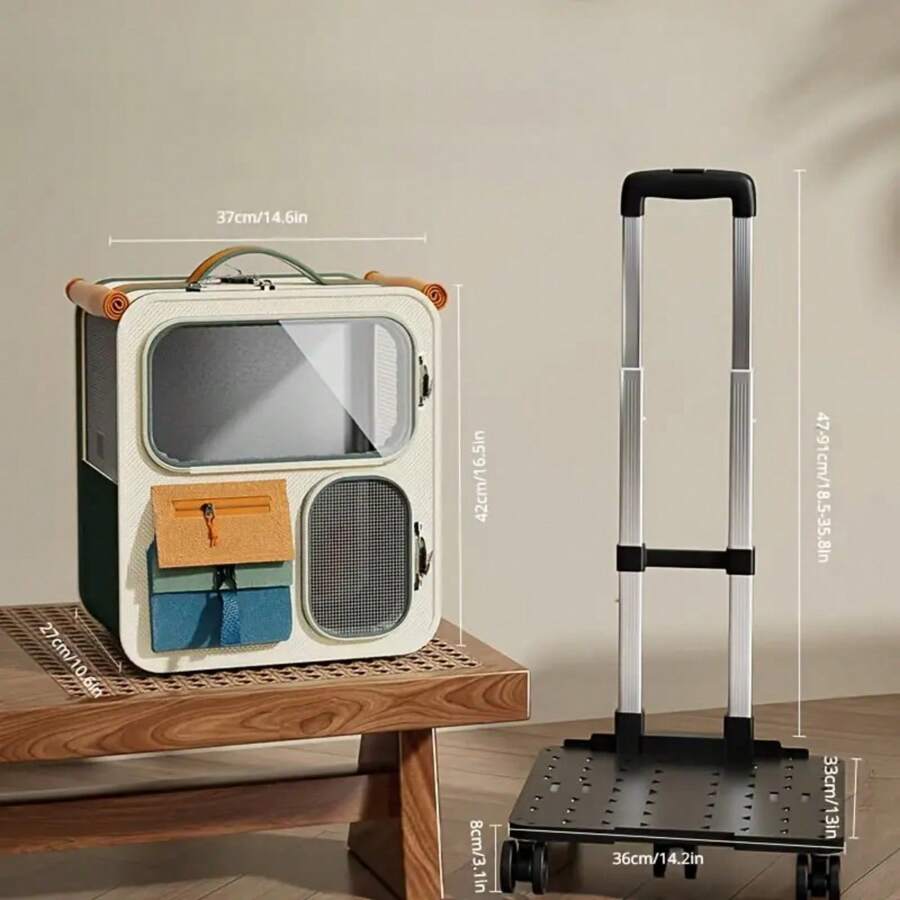 Cat Carrier Backpack, Portable Cat Trolley Suitcase, Dog Backpack