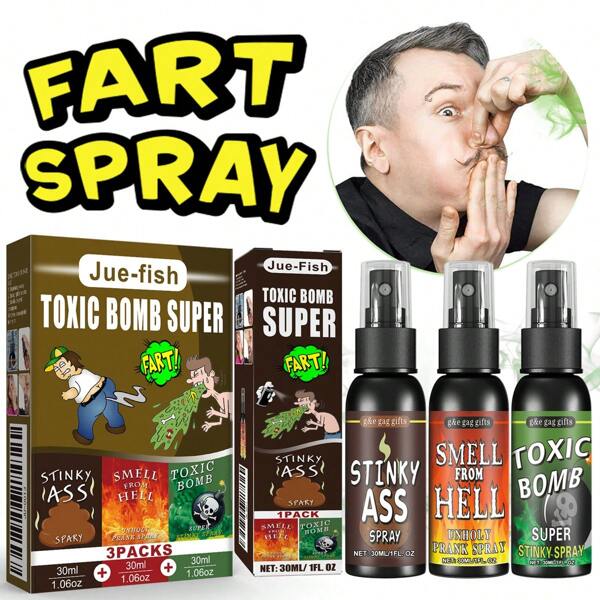 1pc New Halloween Fart Spray, Strange Odor Prank Toy, Gag Gift Stinky Smell For Street Gathering, Event Party, Funny Poop, Excrement Odor (Shake To Make Smell Stronger)