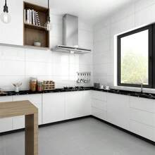 30pcs 5.4㎡ 3D Stereo Light Grey Marble Pattern Imitation Ceramic Tile Wall Sticker, Waterproof, Moisture-Proof, Covering Ugly Wall Panel, Kitchen & Bathroom Sticker, Aluminum Plastic Board Wall Sticker