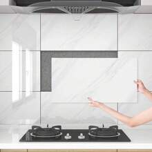 30pcs 5.4㎡ 3D Stereo Light Grey Marble Pattern Imitation Ceramic Tile Wall Sticker, Waterproof, Moisture-Proof, Covering Ugly Wall Panel, Kitchen & Bathroom Sticker, Aluminum Plastic Board Wall Sticker