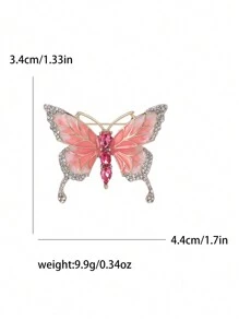 女士时尚珐琅蝴蝶胸针水钻昆虫别针派对宴会休闲配饰礼物