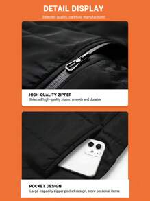 男士加热背心（不含电池组），时尚男士冬季加厚背心外套保暖服装加热夹克，适合户外休闲活动