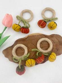 1pc Handmade Woven Pumpkin Napkin Ring - Fall Harvest Fruit Design, Ideal For Home, Restaurants, Weddings, Parties, Buffet Table Decor