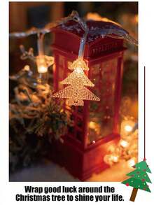 LED 驯鹿、圣诞树、雪花和星星灯串、室内节日装饰圣诞节装饰圣诞礼物感恩节圣诞树装饰饰品圣诞灯卧室装饰家居装饰派对装饰节日房间装饰 - 彩色 - 查看 4