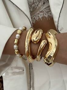 1 Mảnh Trang Sức Chunky Thiết Kế Xu Hướng Thời Trang Vòng Tay Hợp Kim Bóng Giọt Nước - vòng đeo tay - Xem 2