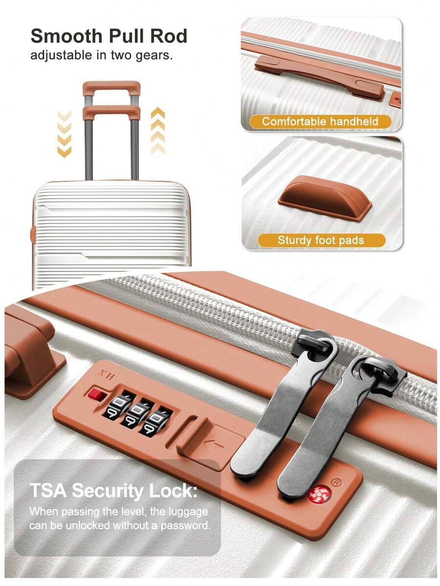 Floless Carry On Luggage Hard Shell Travel Trolley 4 Spinner Wheels