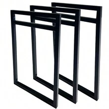 Trio Of Double Industrial Style Wall Mounted Shelves For 20cm - màu đen - Xem 1