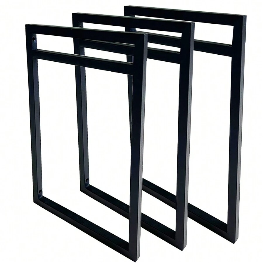 Trio Of Double Industrial Style Wall Mounted Shelves For 20cm - màu đen - Xem 1