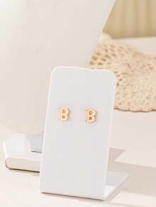 1 Bộ Thời Trang Phổ Biến 2024 Mới 26 Chữ Cái Tiếng Anh Vòng Tay Hoa Tai Mặt Dây Chuyền Vuông Tối Giản, Thiết Kế Tinh Tế Cho Phụ Nữ Mặc Hàng Ngày - Vàng - Xem 71
