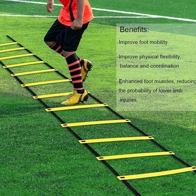 1pc Agility Ladder Speed Training Equipment, Suitable For Soccer Training, Footwork, Coordination And Explosiveness, Suitable For Field, Sand, Home Gym And Fitness