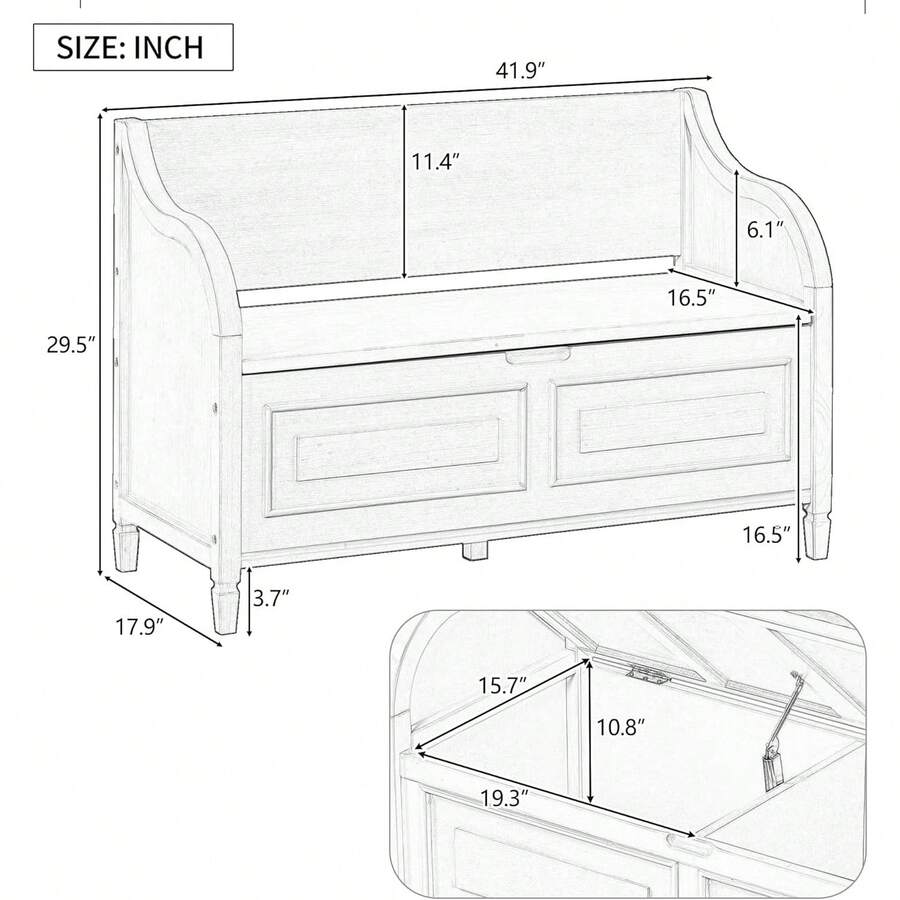 Storage Bench With Lift Top And Drawers Shoe Bench With Safety Hinge