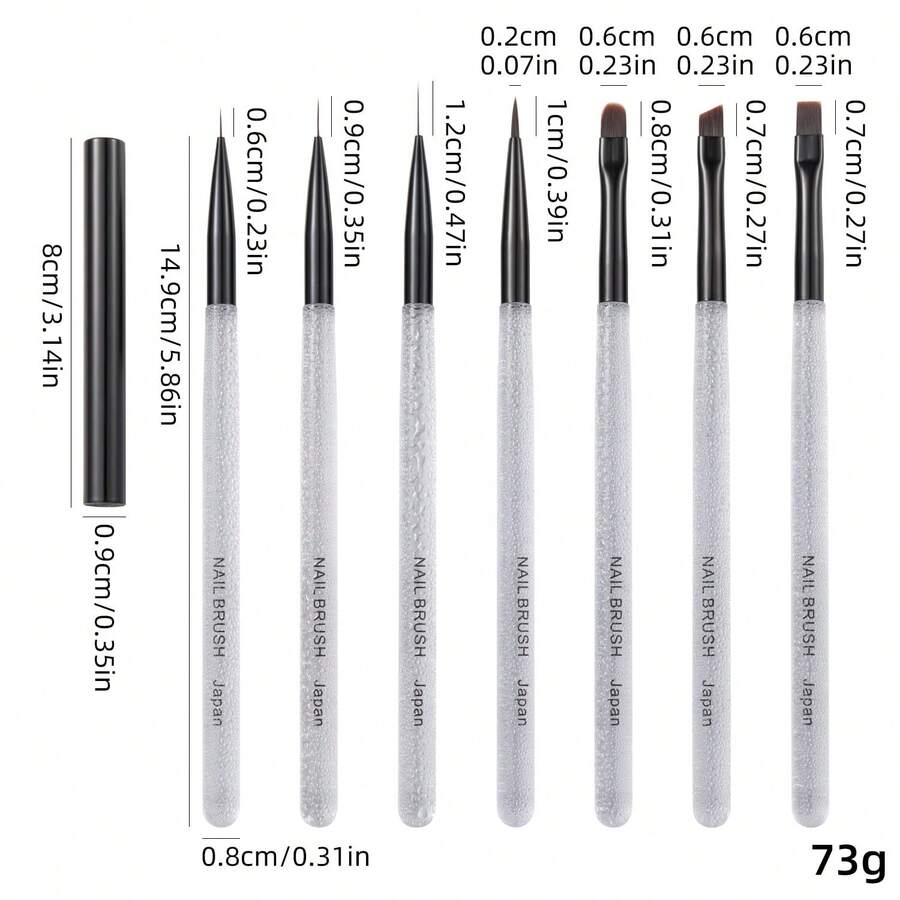 LUSLUKING 1/7pcs UV Gel Polish Painting Acrylic Nail Brushes Drawing