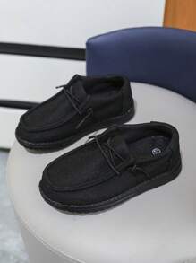 Sapatos casuais infantis com cadarço, sapatos de lona, tênis de corrida respiráveis, tênis de cano baixo