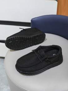 Sapatos casuais infantis com cadarço, sapatos de lona, tênis de corrida respiráveis, tênis de cano baixo