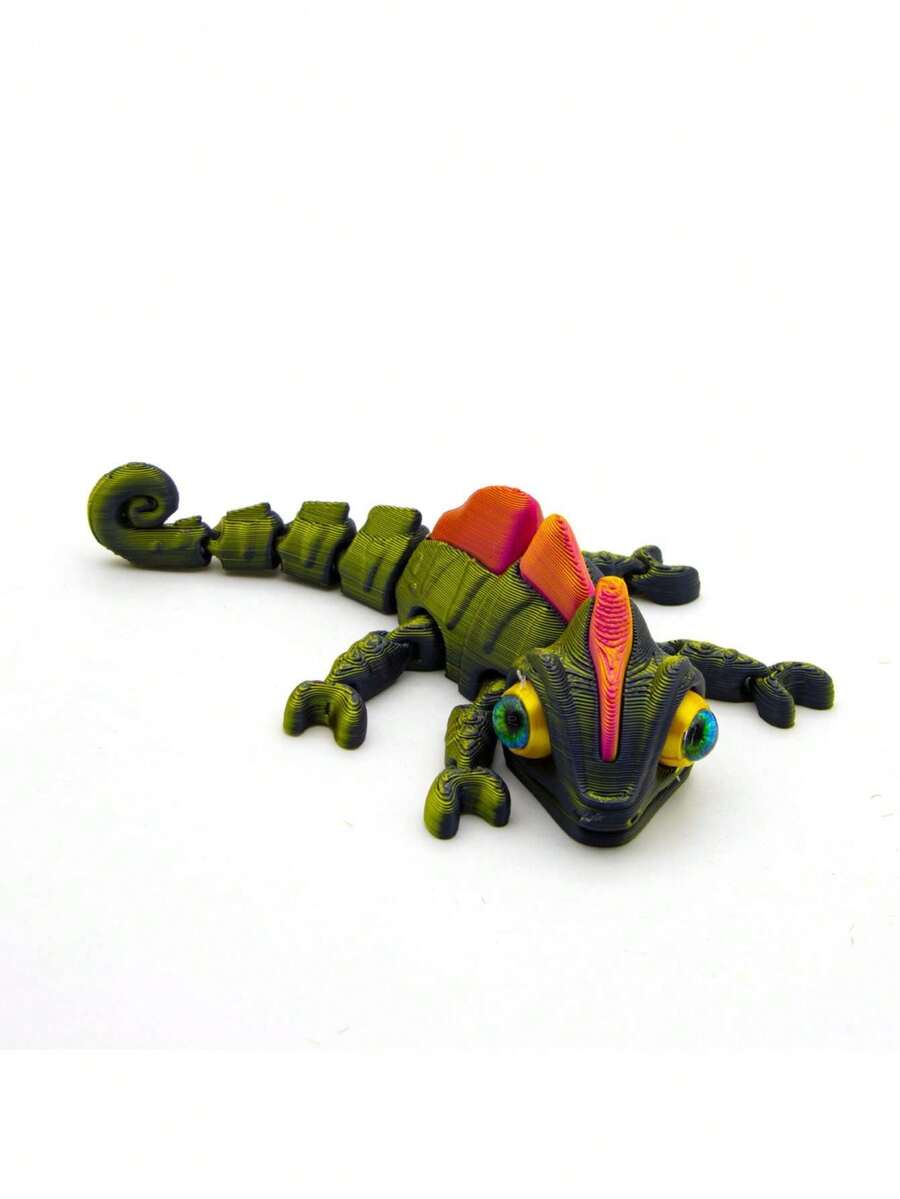 3D Printed Colorful Simulated Chameleon With Movable Eyeball, Multi