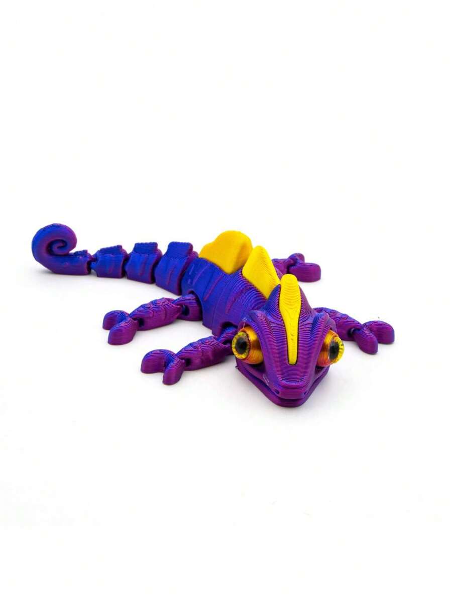 3D Printed Colorful Simulated Chameleon With Movable Eyeball, Multi