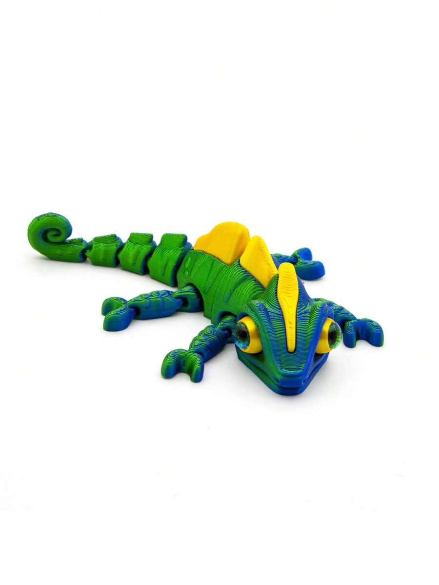 3D Printed Colorful Simulated Chameleon With Movable Eyeball, Multi