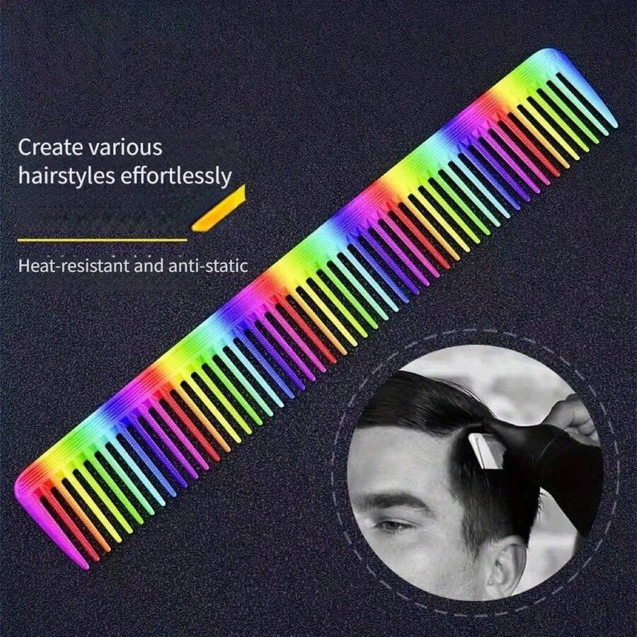 1 Lược cắt tóc cầu vồng kiểu tóc, thích hợp cho phụ nữ tóc dài, sử dụng tại tiệm và thợ cắt tóc - nhiều màu - Xem 1