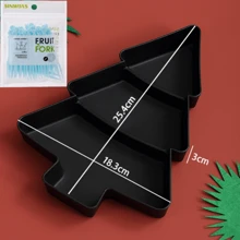 1 个 3 格圣诞树形水果碗，适合盛放水果、糖果、坚果，易于清洗，可放入微波炉加热 - 彩色 - 查看 14