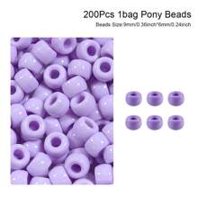 100/200pcs Acrylic Pony Beads Multicolor Plastic Bucket Beads For Jewelry Making DIY Braid Bracelet Necklace Pendant