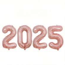 Zestaw 32-calowych balonów foliowych z cyframi 2025, dekoracje na imprezę noworoczną