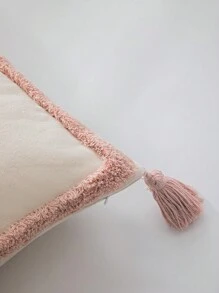 1 Vỏ gối trang trí hình trái tim, Vỏ gối vuông tua rua sang trọng tối giản, Thích hợp cho trang trí phòng khách, phòng ngủ, sử dụng cho mọi mùa - Hồng - Xem 5