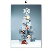 1 件圣诞节和冬季雪礼物壁画帆布画北欧帆布和版画卧室家居装饰无框架 - 彩色 - 查看 37