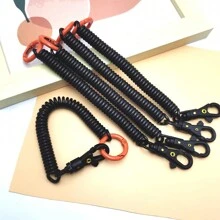 قلاب مفتاح كوردي هاتف اللون متعدد قابل للسحب، زنبرك بلاستيكي كويلي مطاطي لسلسلة مفاتيح، قلاب مناسب للاستخدام المدرسي