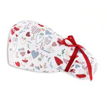 1pc Women's Polyester Medical Cap With Animal, Floral, Wave, Leopard Print Patterns, Antibacterial & Dustproof, Mask Rope Hook, Headband Design, Suitable For Hospital Medical Staff Halloween