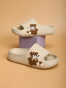 Kids' Foam Slippers, Lightweight Non-Slip Soft Bottom Cute Casual Slip-On Beach Sandals For Boys & Girls - Beige - View 2
