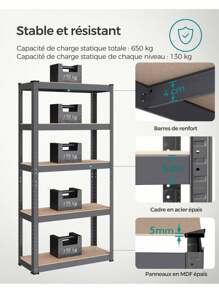 SONGMICS Utility Shelves - Màu Xám nhạt - Xem 3